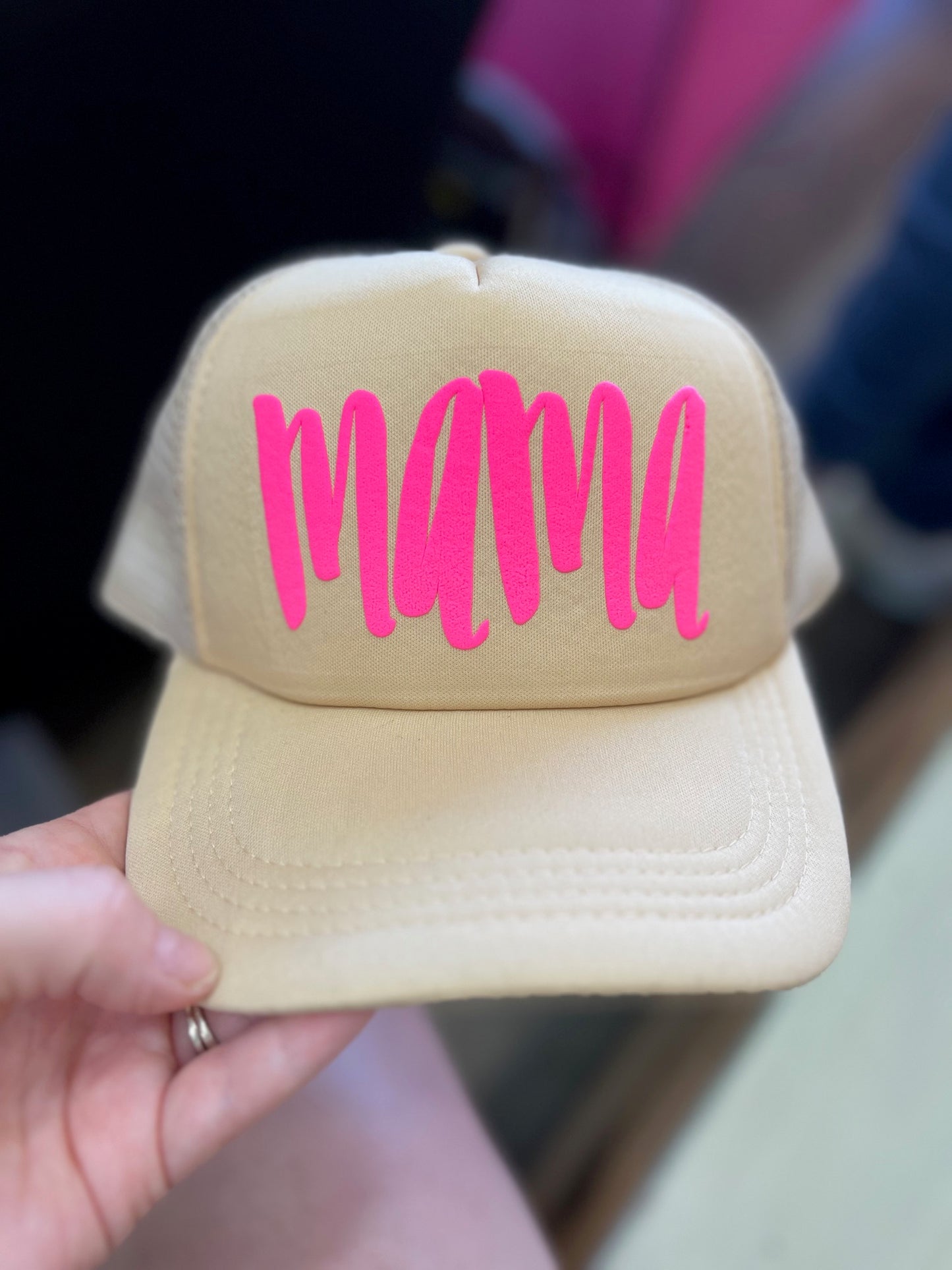 MAMA Trucker Hat with Puff Vinyl