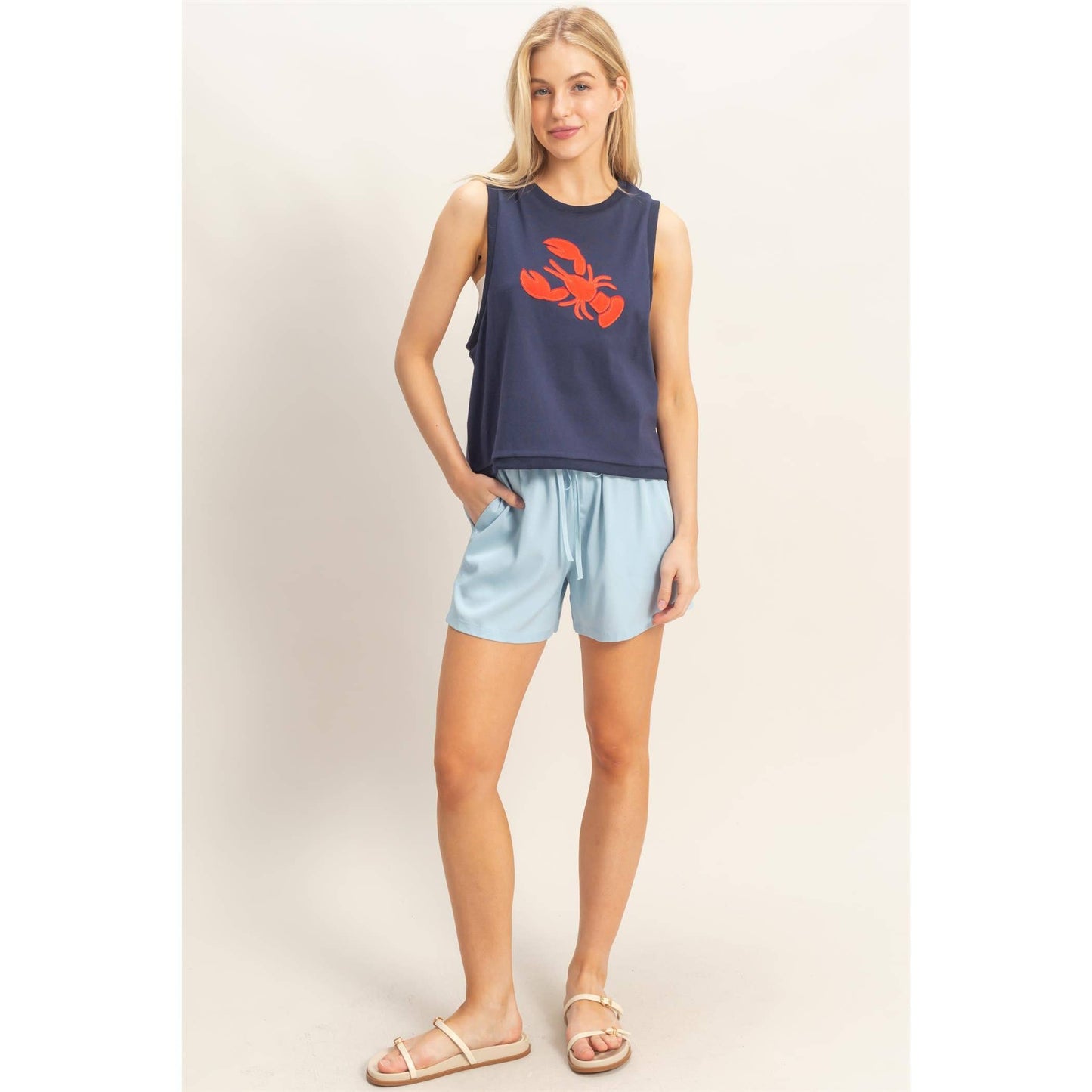 Sleeveless Tank With crawfish Patch