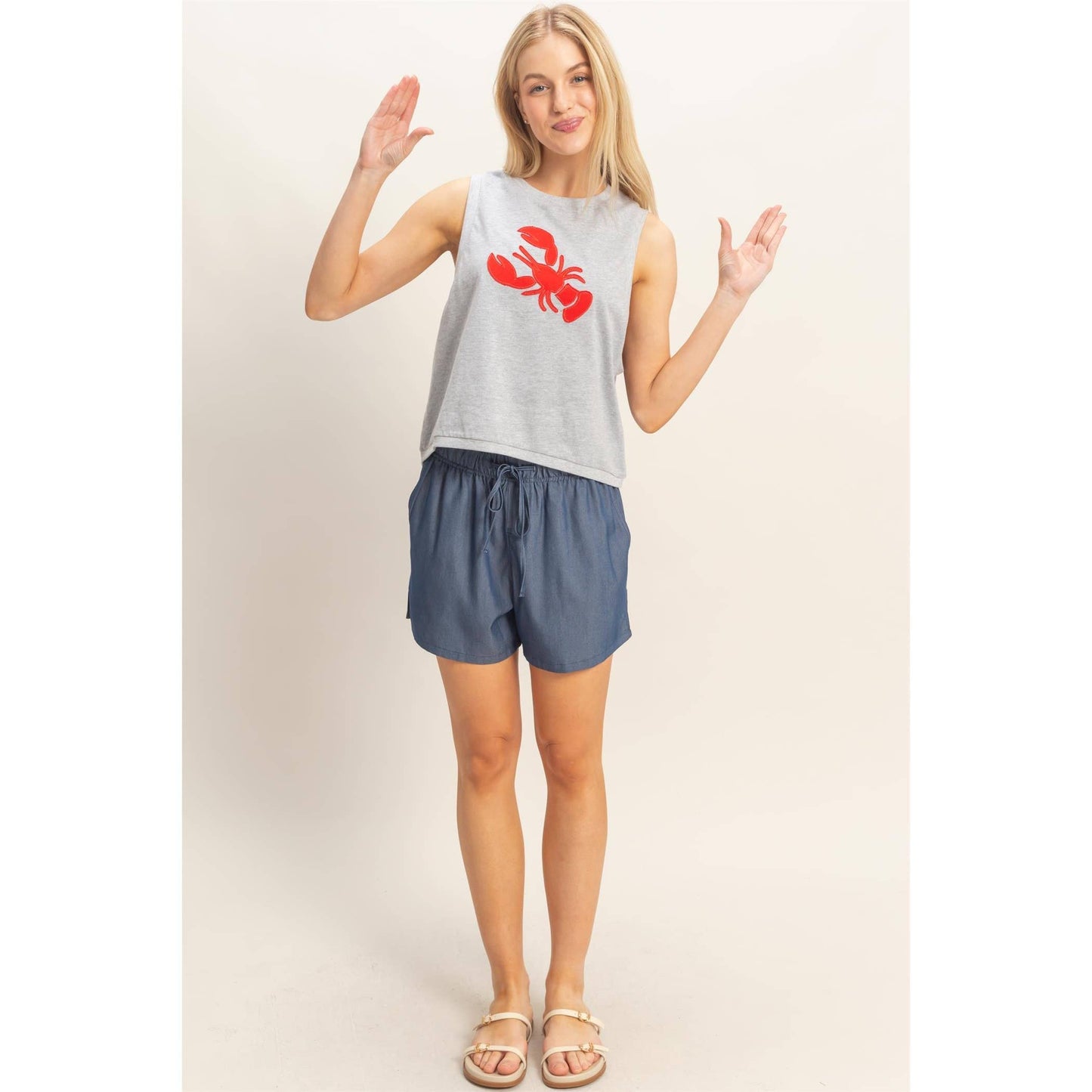Sleeveless Tank With crawfish Patch