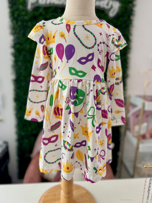 Mardi Gras kids Dress | Multi color