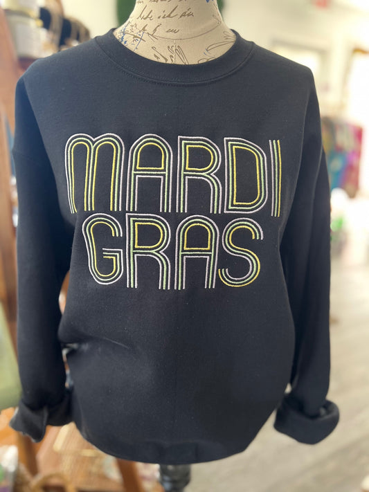 **PRE-ORDER** Mardi Gras Embroidered Sweatshirt