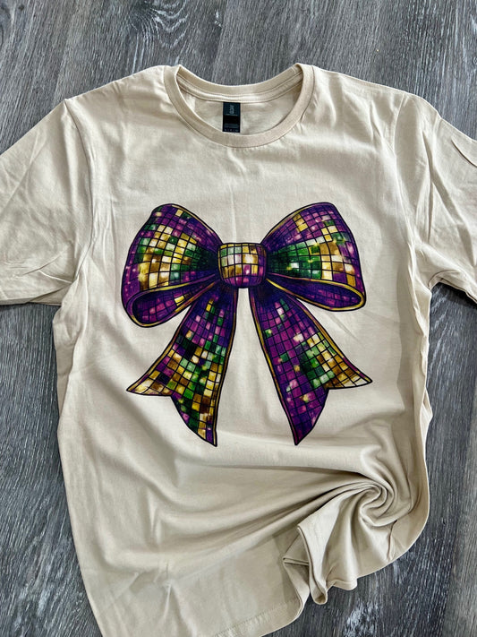 Mardi Gras Disco Ball Bow