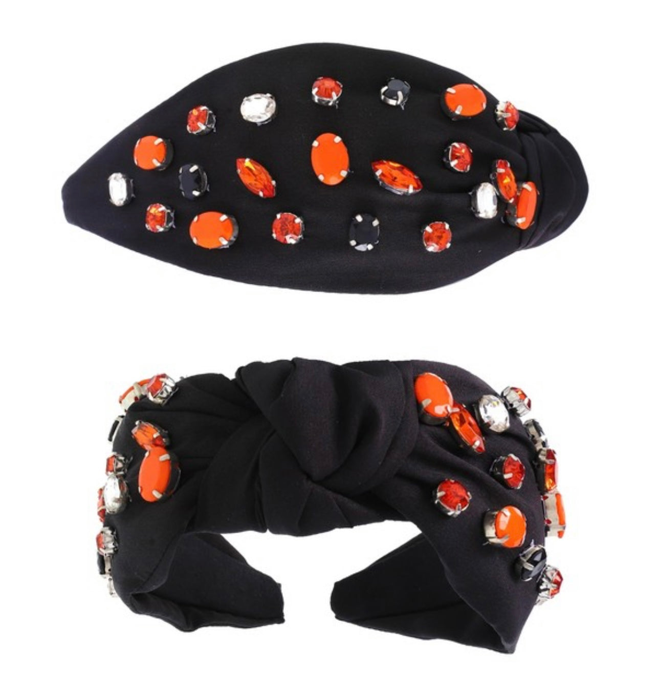 Halloween Jewel knotted headband black