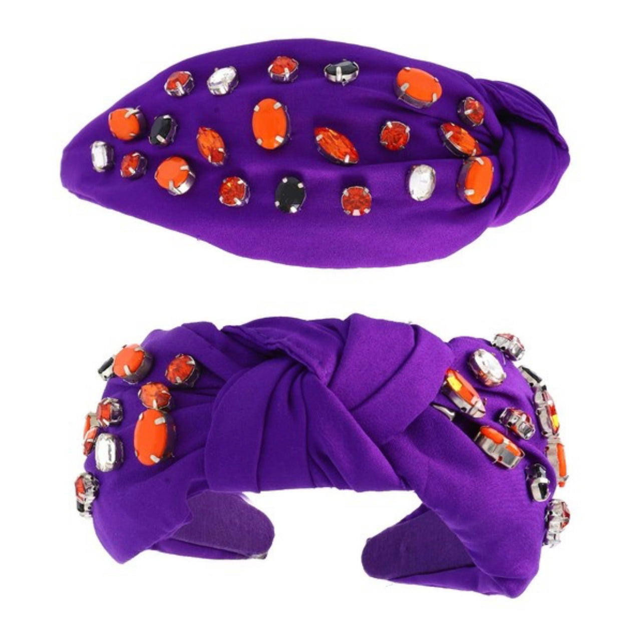 Halloween Jewel knotted headband purple