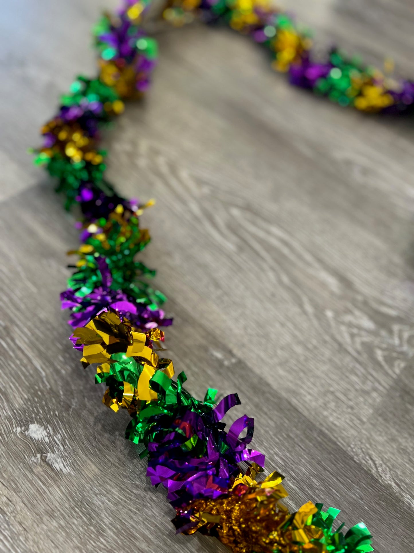 Purple, Green, and Gold Mardi Gras Garland | 6.5ft