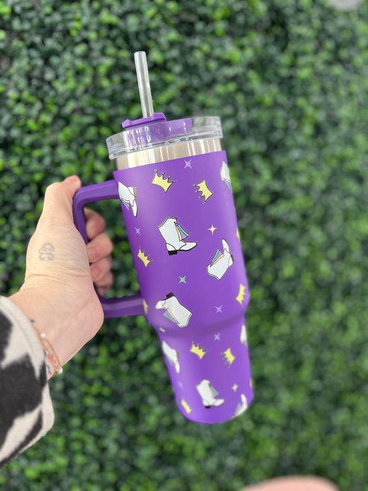 Mardi Gras Boots 40oz Tumbler with Straw