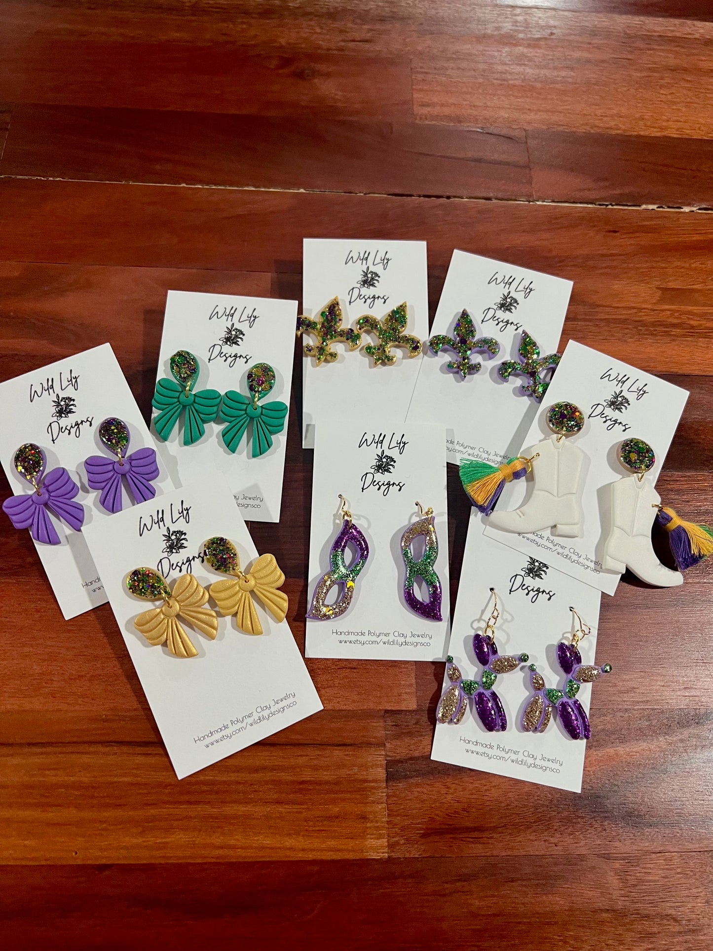 Wild Lily Designs Mardi Gras Earrings