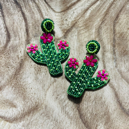 Cactus Seed bead earrings