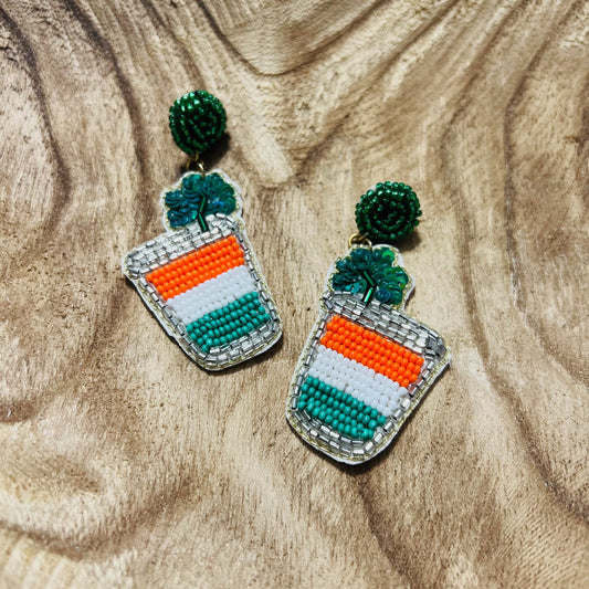 Italian Irish seed bead earrings