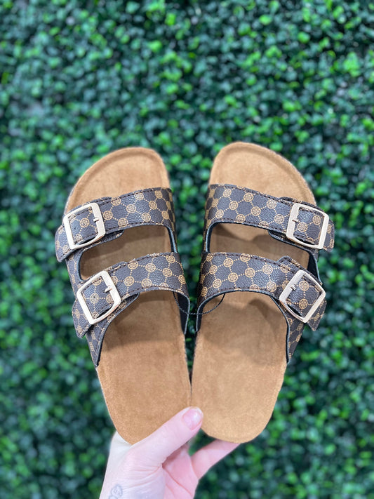 Geometric Print Sandals