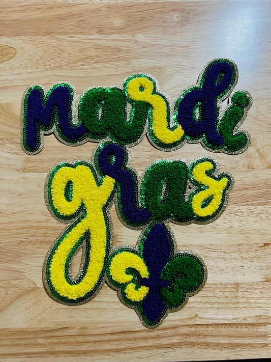 Mardi Gras Chenille Patch ONLY