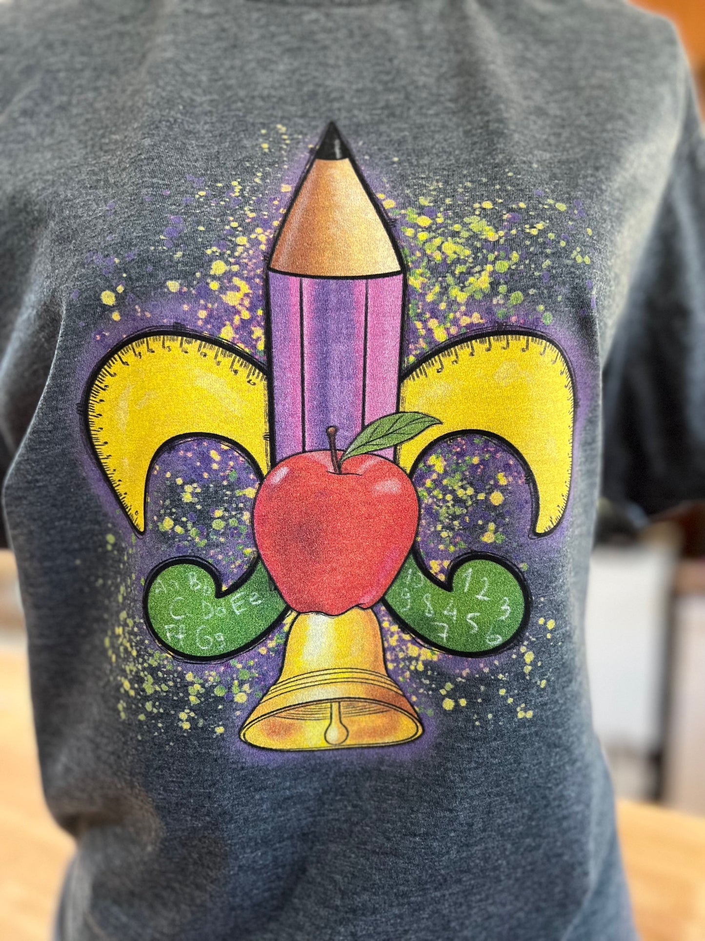 Teacher Mardi Gras Fleur de Lis T-shirt