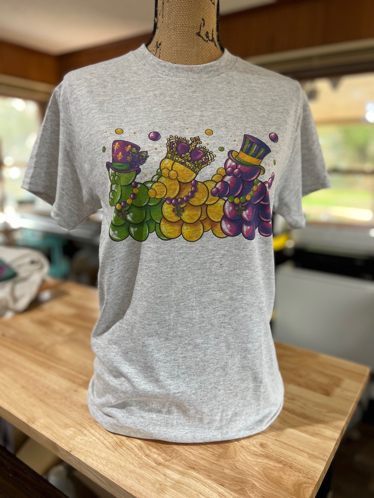 Mardi Gras Bead Dog T-shirt