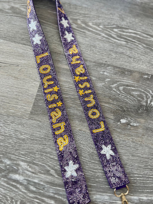 LSU Game Day Beaded Purse Strap