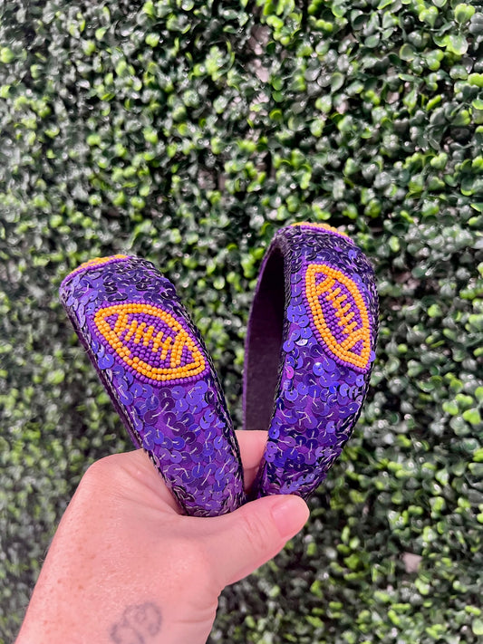 LSU Sequin Football Headband