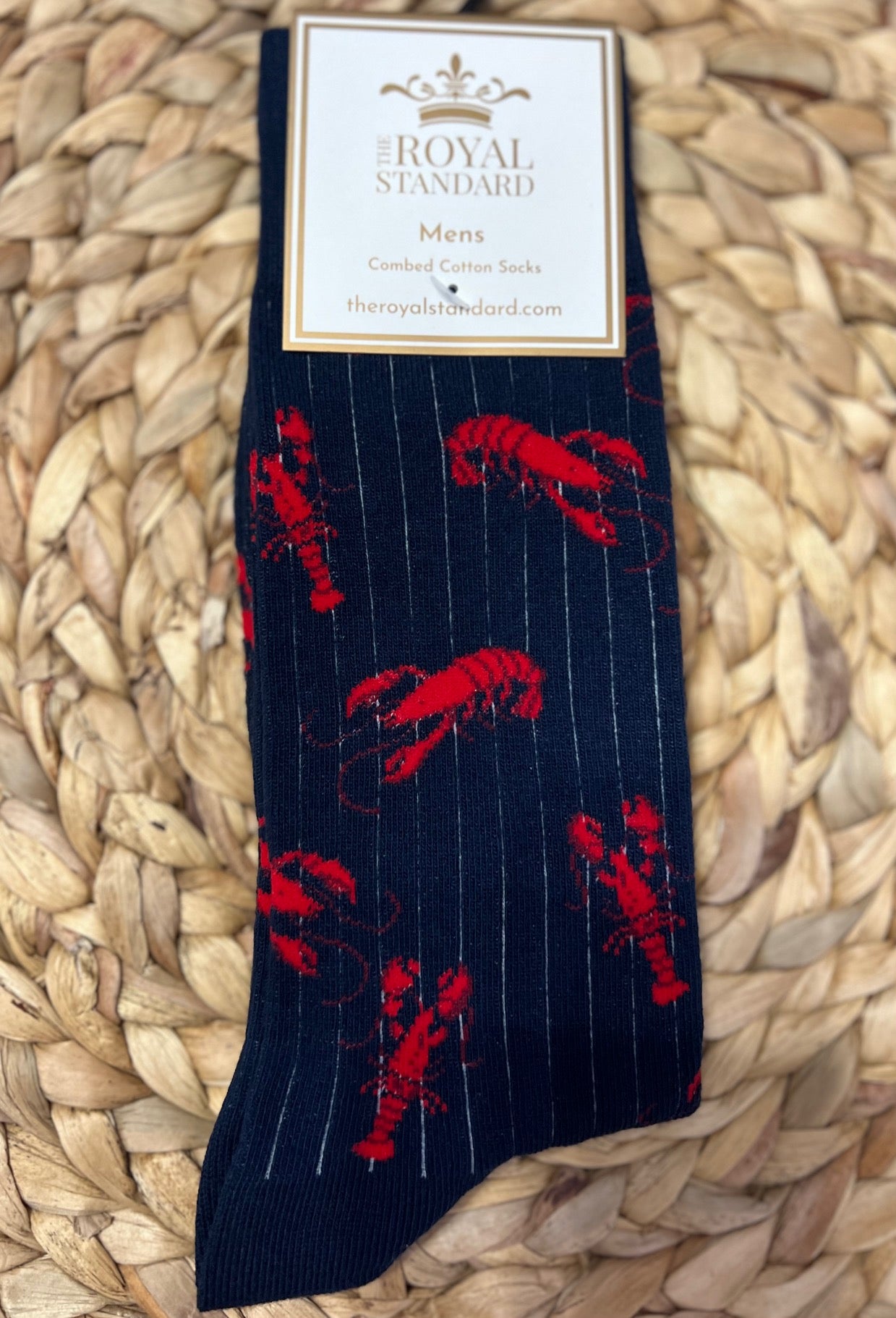 Men's crawfish Socks Navy/Red/White One Size