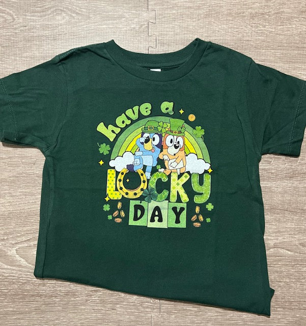 Kids Bluey Have a Lucky Day T-shirt