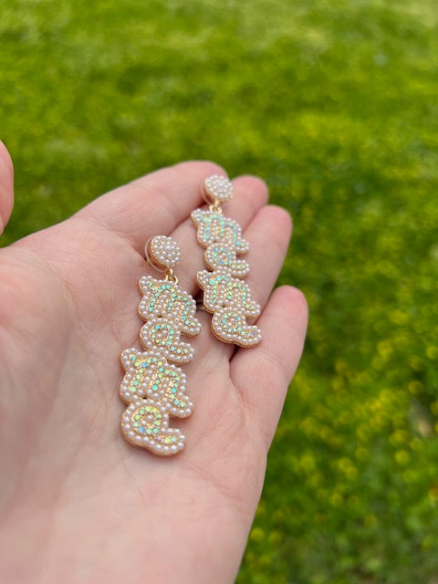 Rhinestone MAMA Earrings