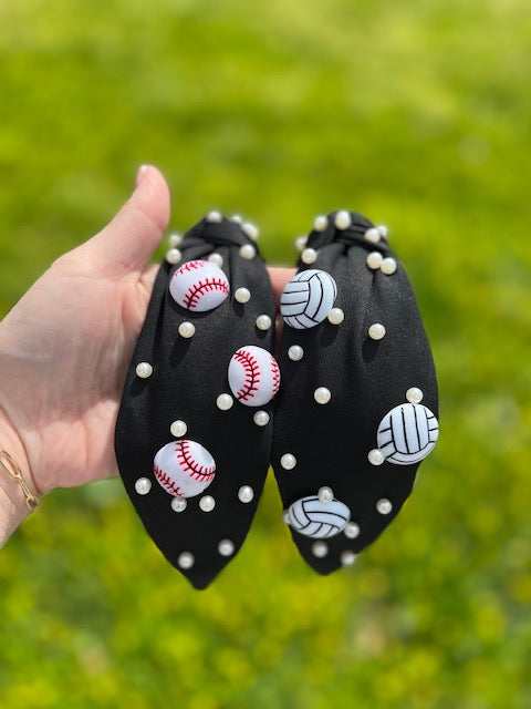 Baseball knotted headband