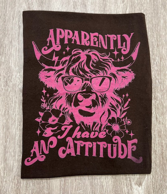 I have an attitude t-shirt | Highland cow | woman's