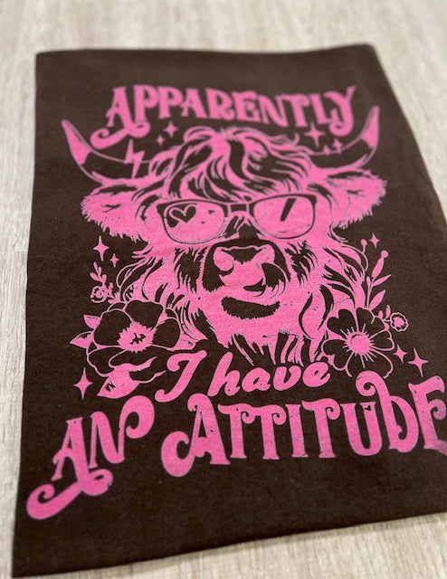 I have an attitude t-shirt | Highland cow | woman's