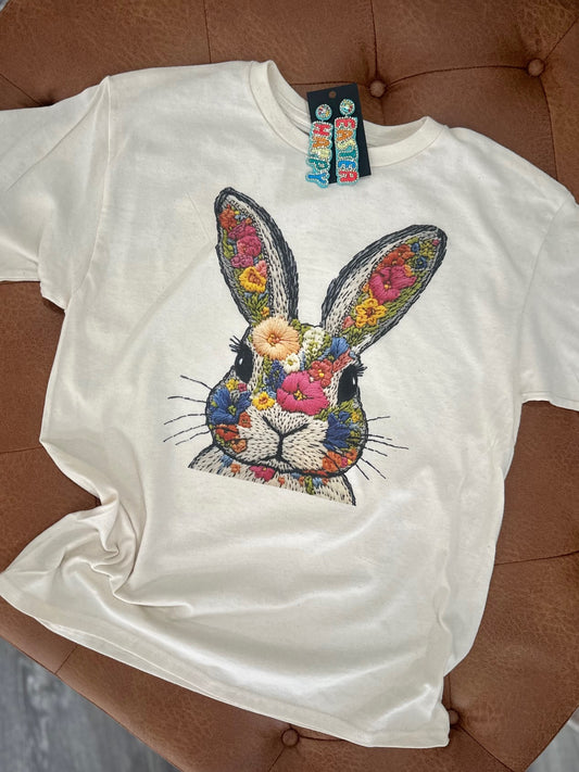 Floral Easter Bunny Comfort Color