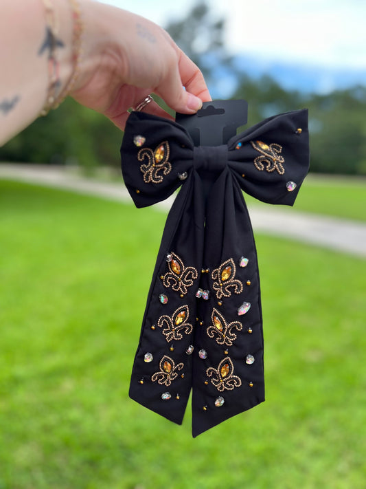 Saints Fleur De Lis Hair bow