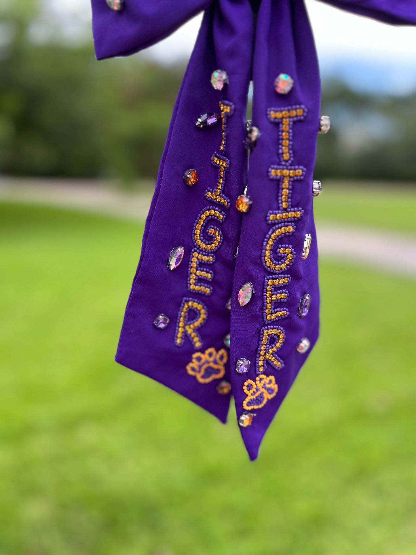 LSU Tigers Hair bow with barrette clip