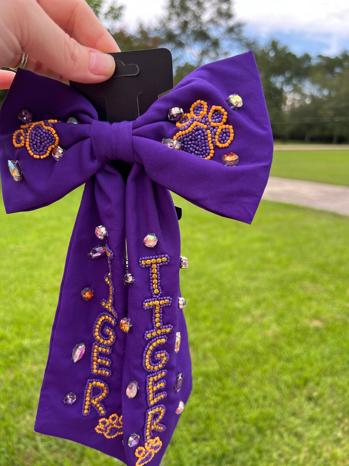 LSU Tigers Hair bow with barrette clip