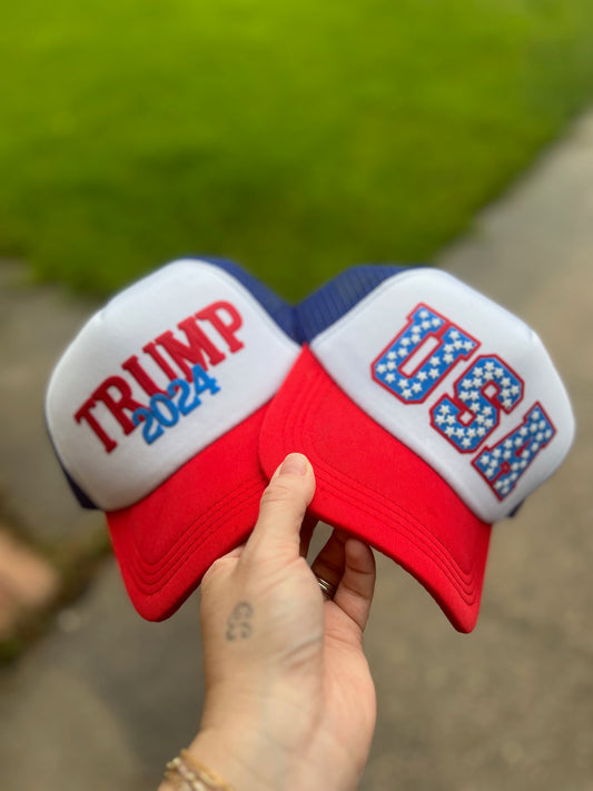 USA | Trump 2024 Puff Trucker Hat