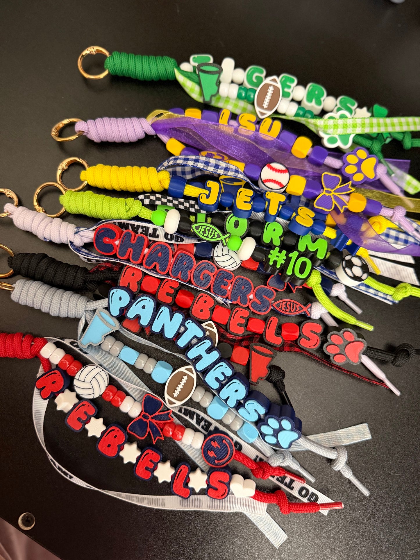 PRE-MADE School Paracord Keychains