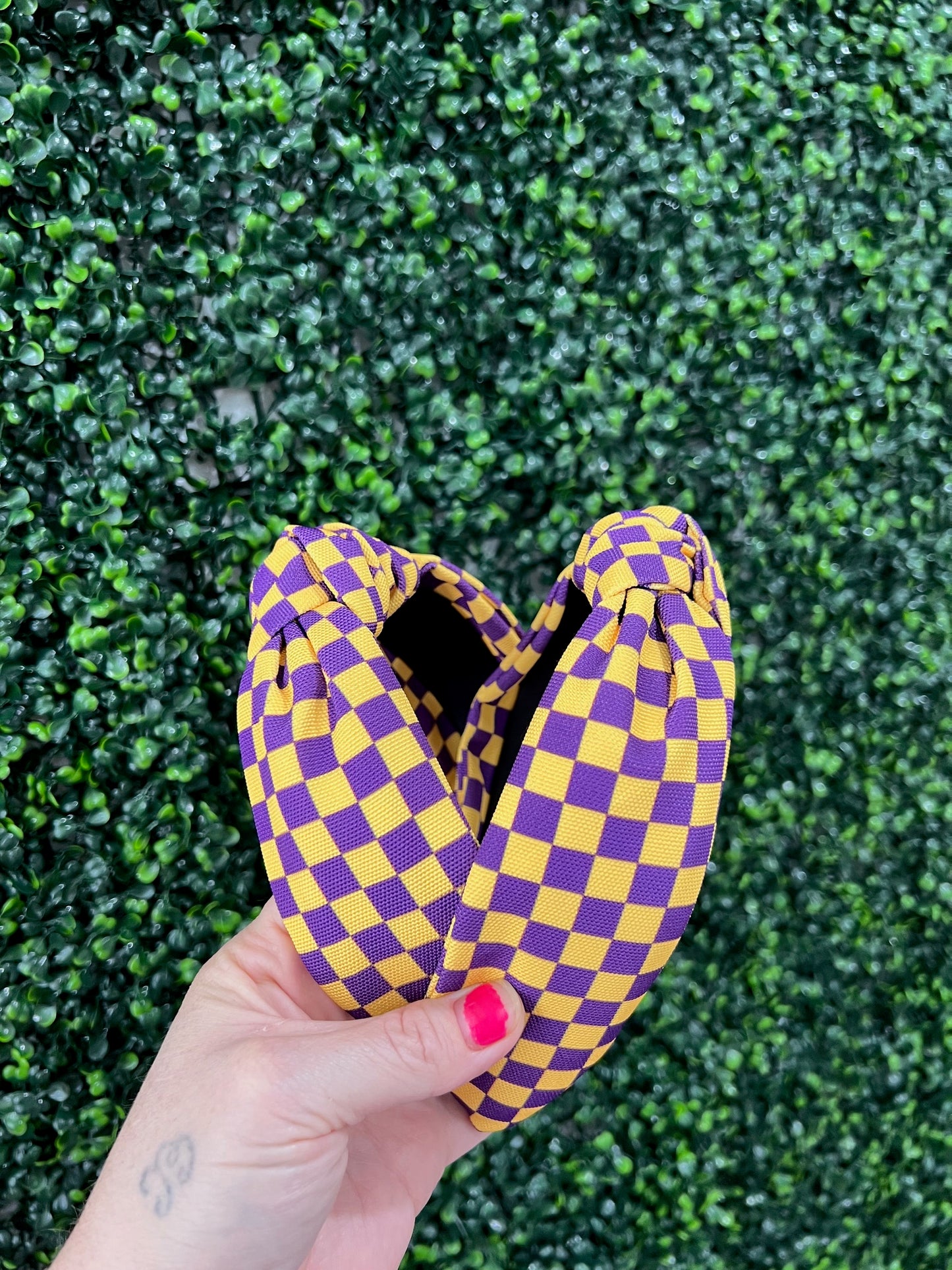 LSU Checkered Headband | tigers | football | purple and gold