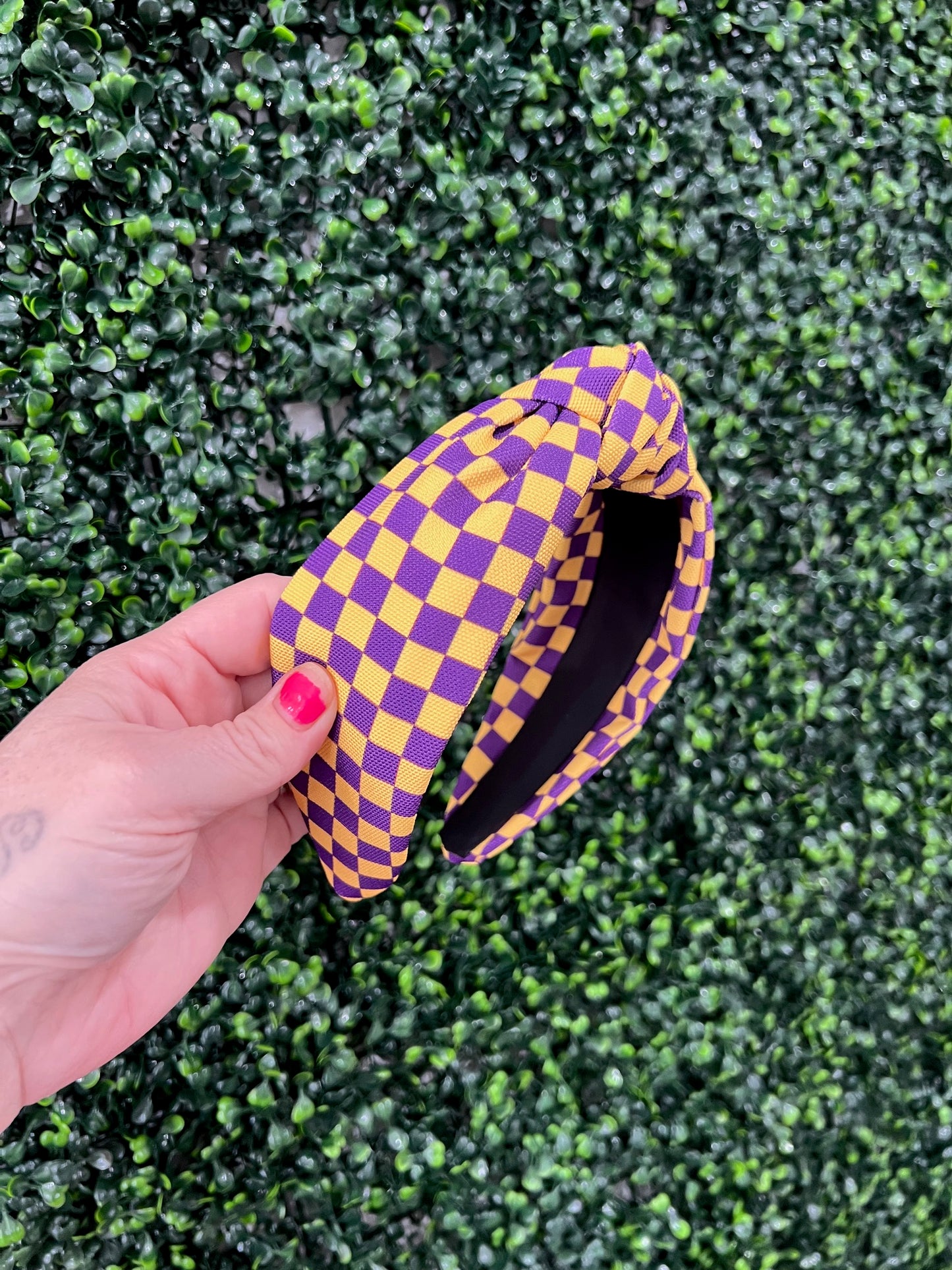 LSU Checkered Headband | tigers | football | purple and gold