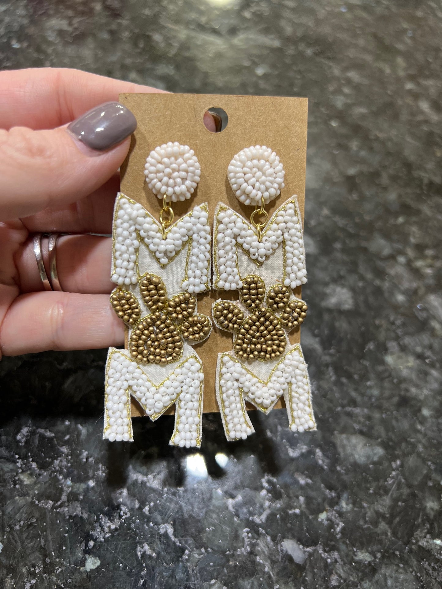 Dog Mom Seed bead earrings