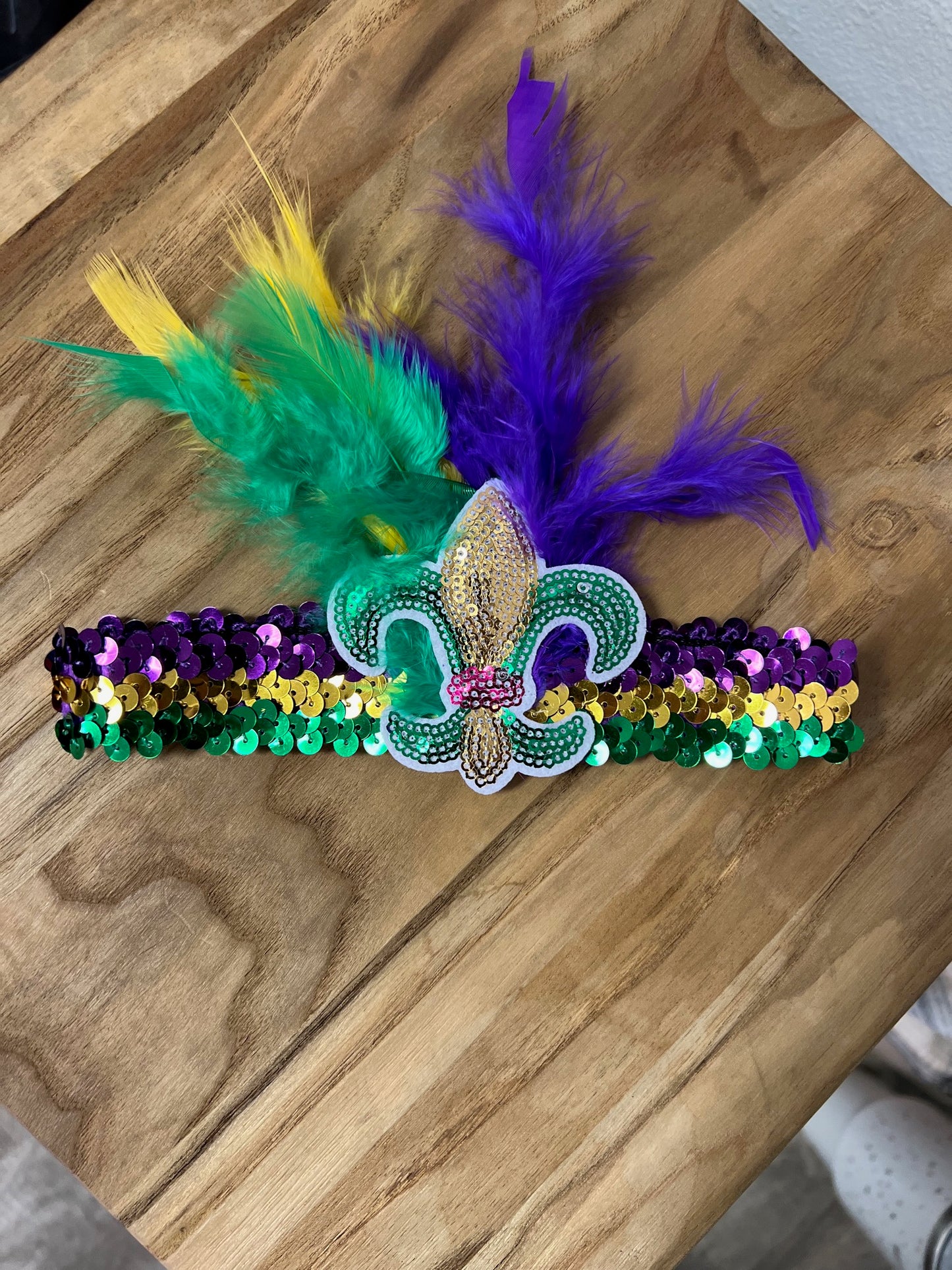 Mardin Gras feather headband