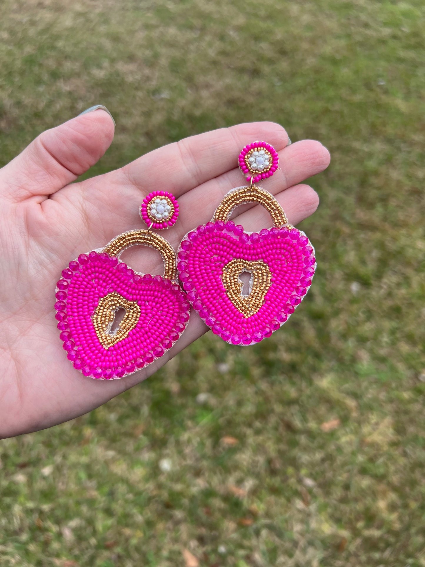 Lock Seed bead earrings