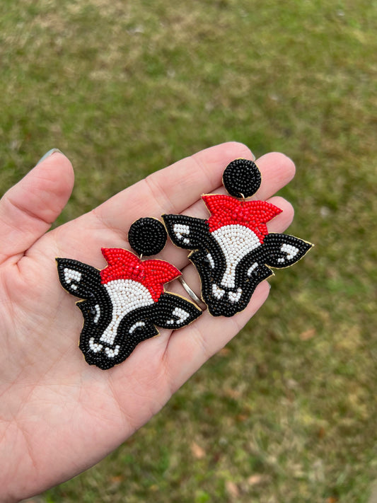 Cow Seed bead earrings