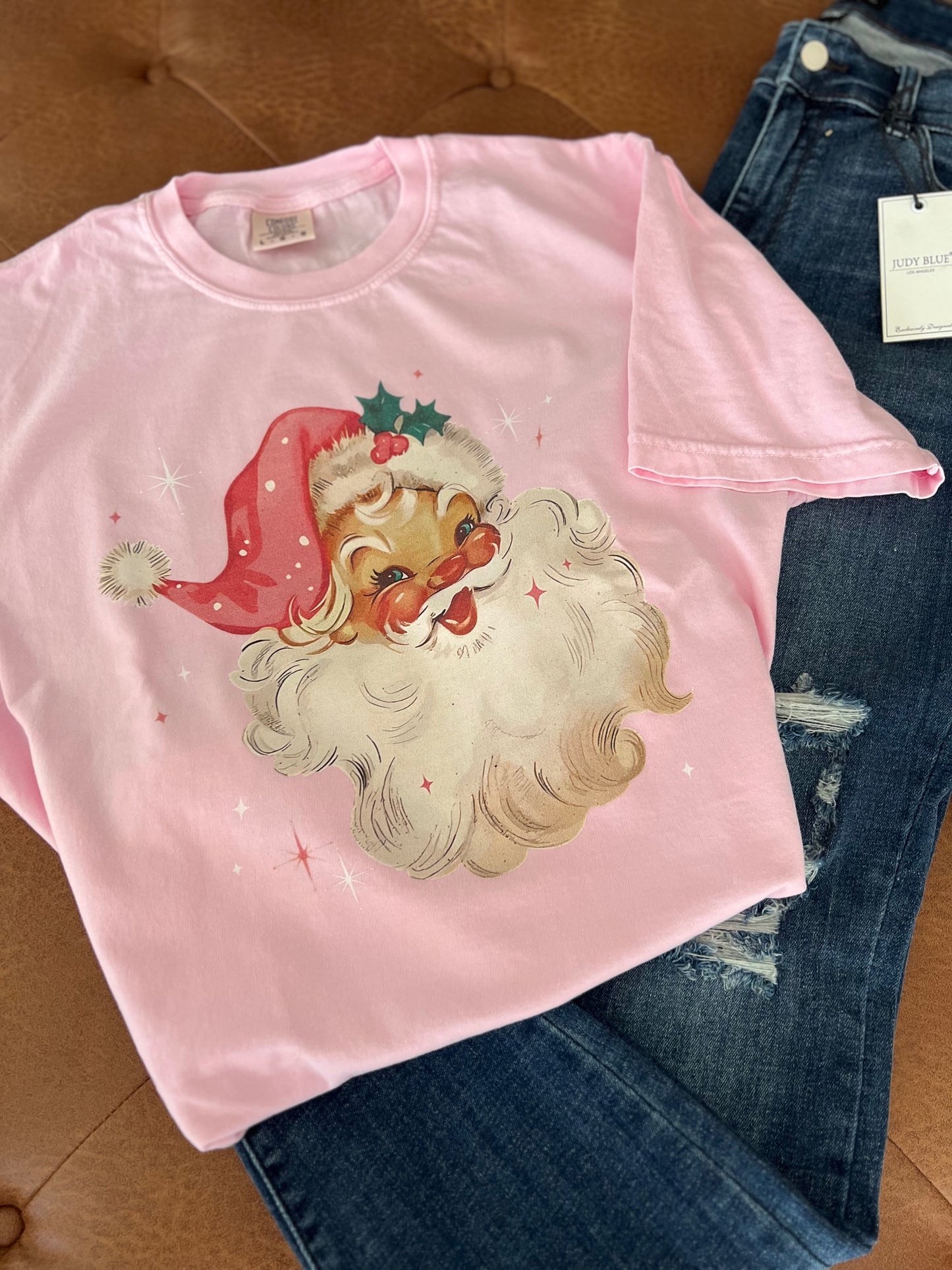 Vintage Pink Santa T-shirt