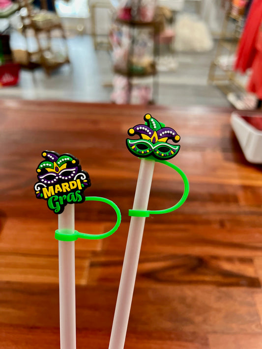 Mardi Gras Straw Toppers