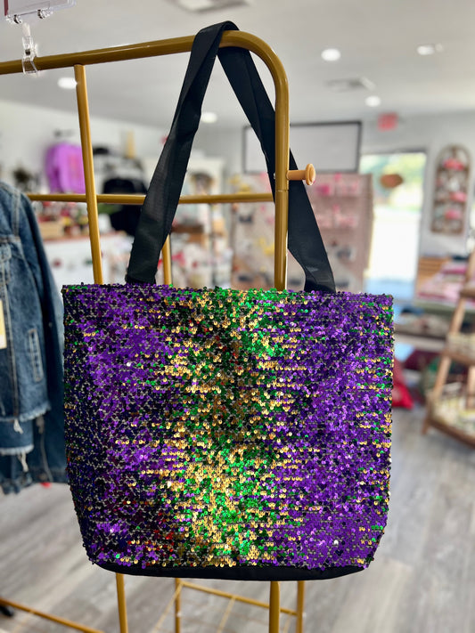 Mardi Gras Sequin Tote Bag