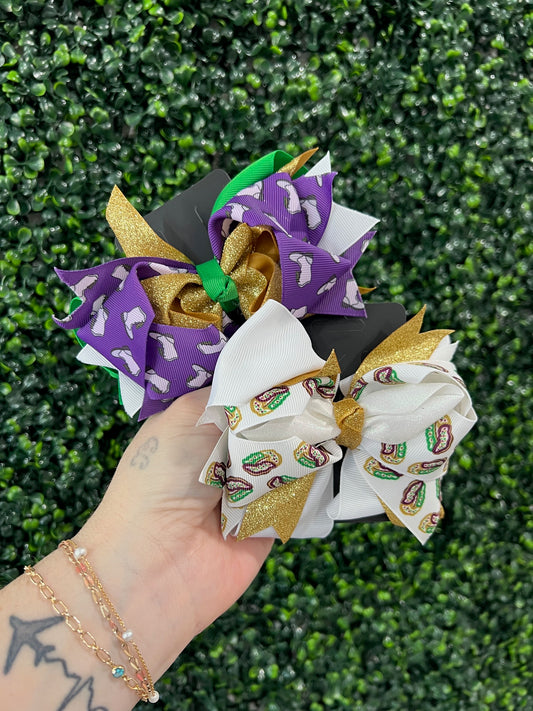 Kids Mardi Gras Hair bows