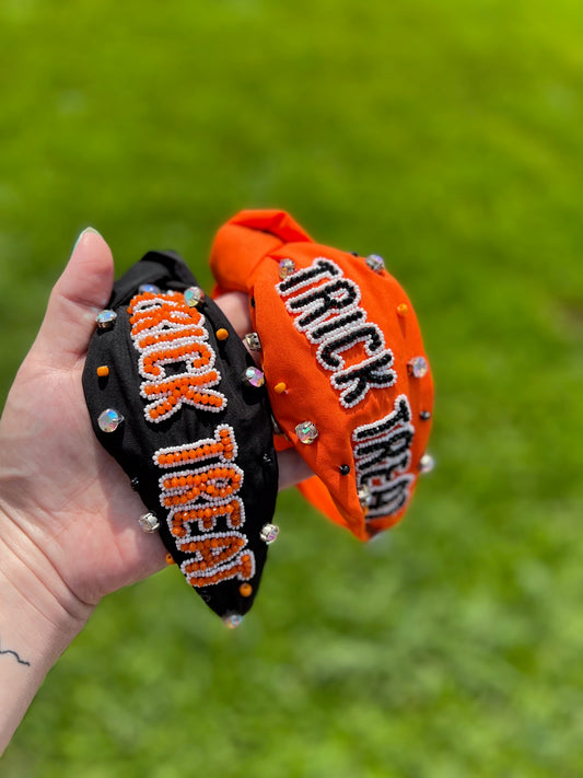 TRICK TREAT HALLOWEEN KNOTTED HEADBAND