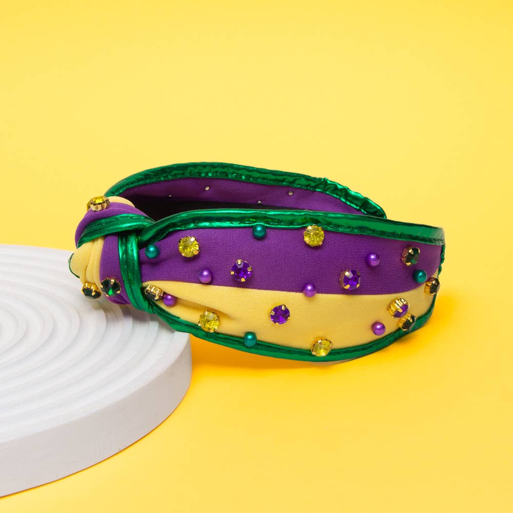 Mardi Gras Color Stones Headband