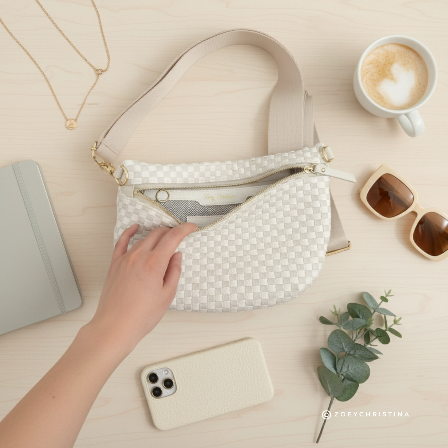 Checker Crossbody Bag