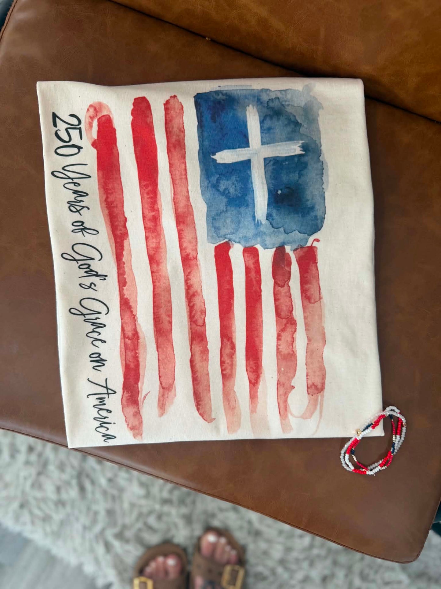 Watercolor flag- 250 years of God's Grace