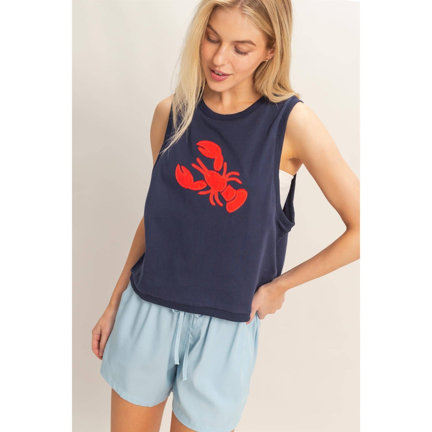 Sleeveless Tank With crawfish Patch