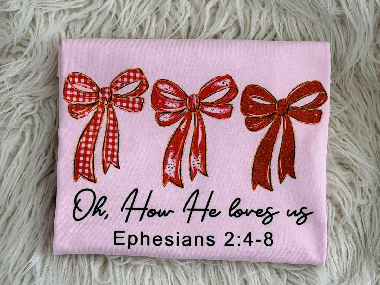 How he loves us Valentine bows