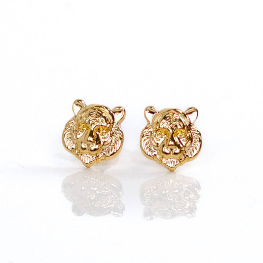 Tiger Stud Earrings   Gold
