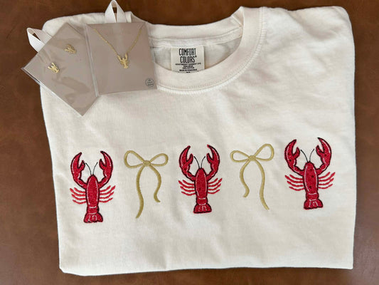 Embroidered Crawfish Tee