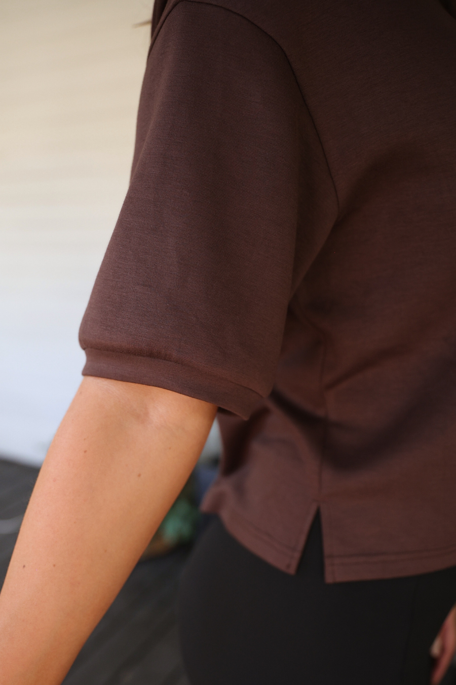 Casual Luxe Top- Chocolate